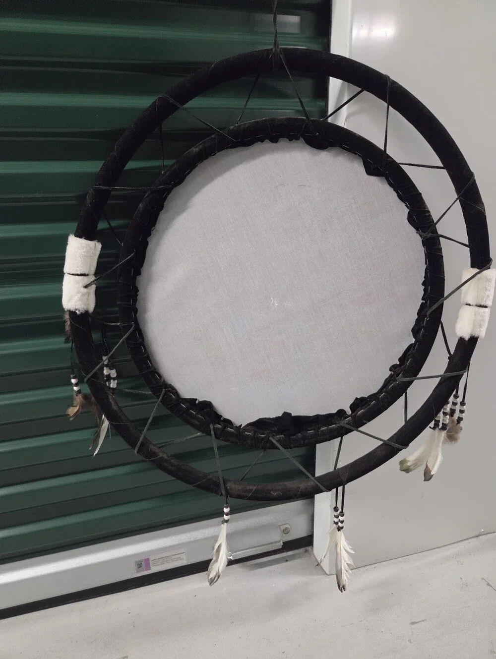 Handcrafted Wolf Reflection Dreamcatcher Wall Decor - Brown and Black. 2 Feet